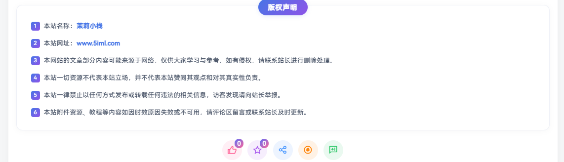 文章版权声明样式美化